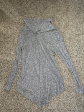 Amywear Gray Long Sleeve Cowl Neck Tunic Top Womens Size Large Made USA